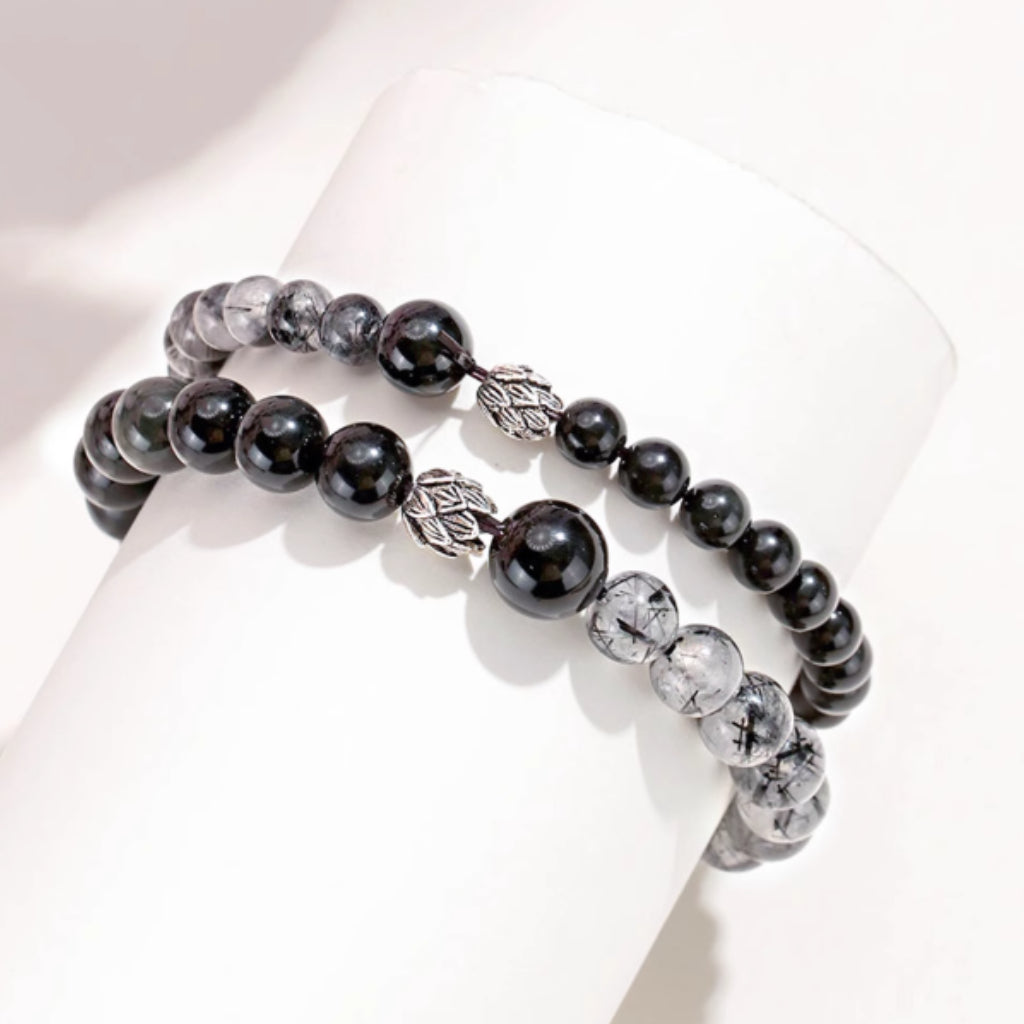 Black Rutilated Quartz Bracelet for Ambition & Authority | Mars in 10th House