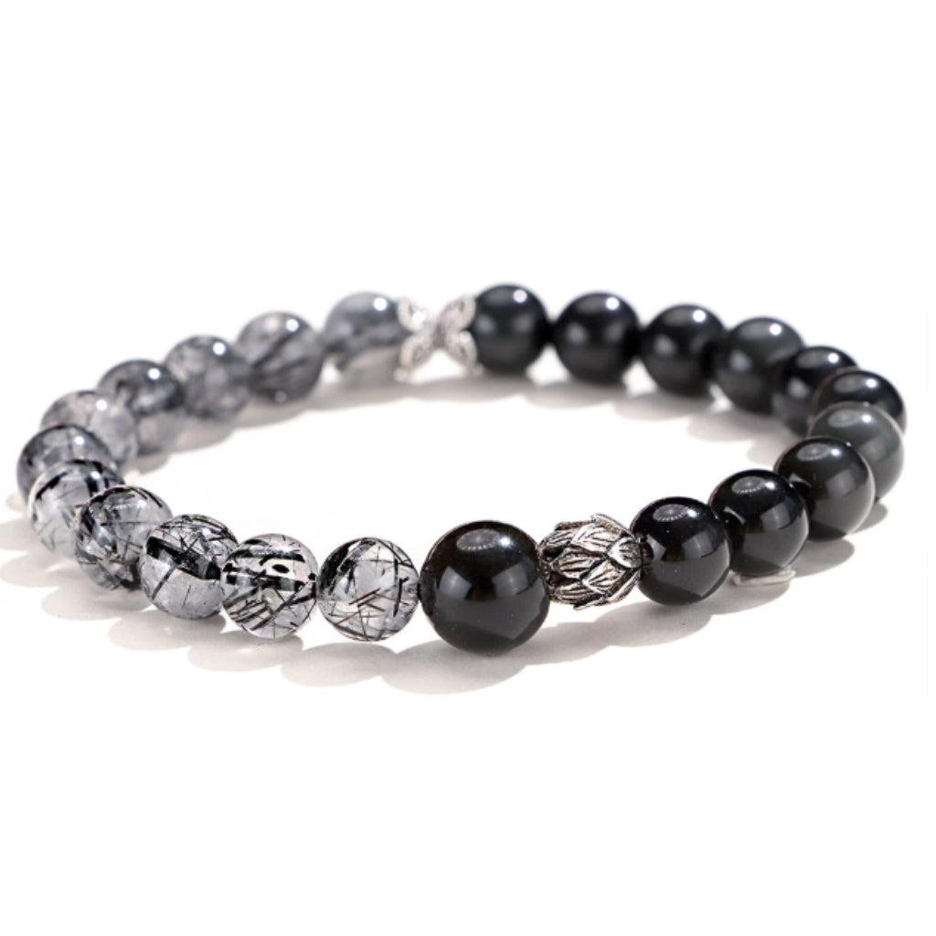 Black Rutilated Quartz Bracelet for Ambition & Authority | Mars in 10th House