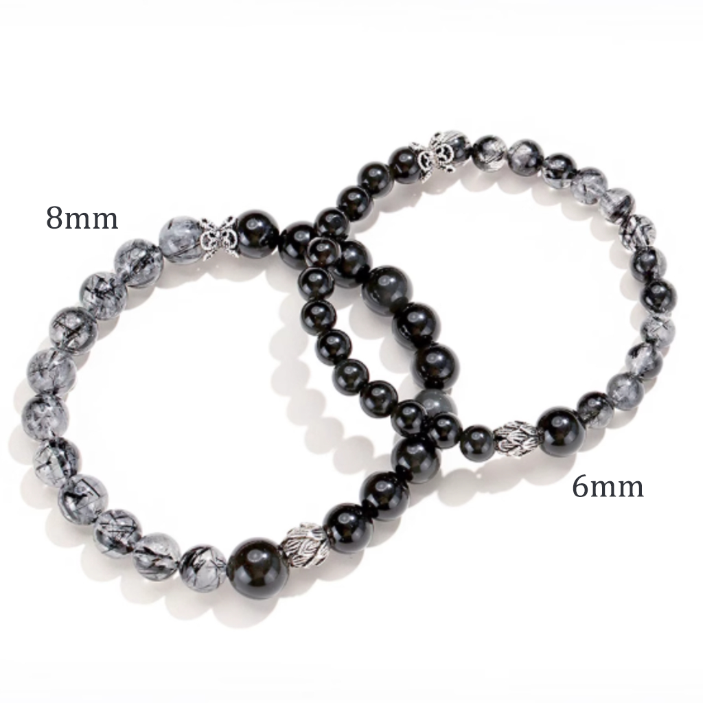 Black Rutilated Quartz Bracelet for Ambition & Authority | Mars in 10th House